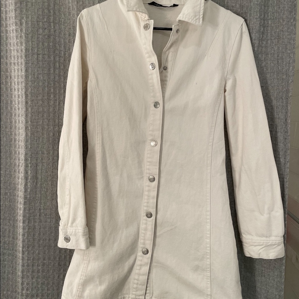 NWOT white button up dress